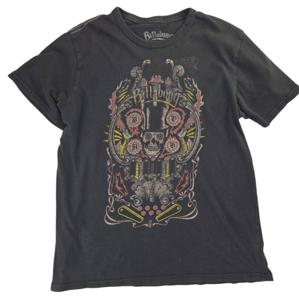 Billabong | Skeleton with Top Hat Pinball T-Shirt | Size Medium - Picture 2 of 4